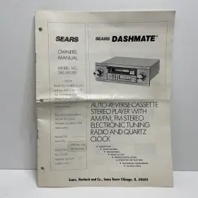 2881561 SEARS Dashmate Owners Manual Stereo Cassette Player