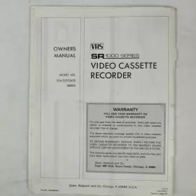 934.53292650 SEARS Roebuck Video Cassette Recorder Vhs Manual #2