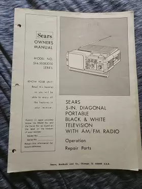 L46-38688-3 SEARS Diagonal Television Radio Owners Manual