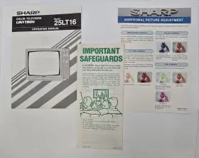 25LT16 SHARP Linytron Tv Operation Manual Pamphlets