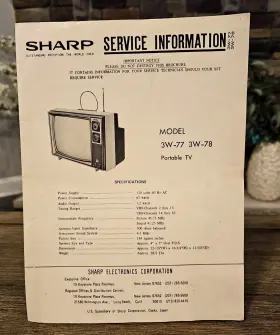 3W77-3W78 SHARP Television Service Data Chassis