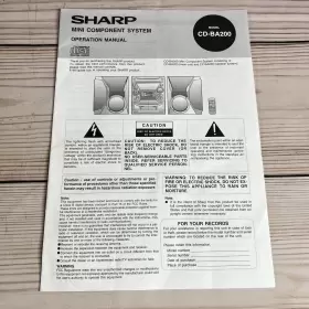 CD-BA200 SHARP Stereo Operation Manual Player #3