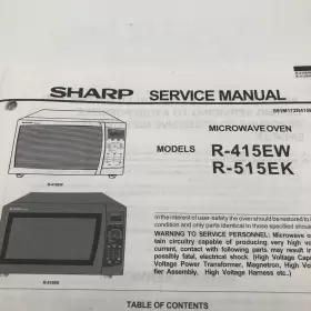 R-415EW SHARP Microwave Service Manual #2