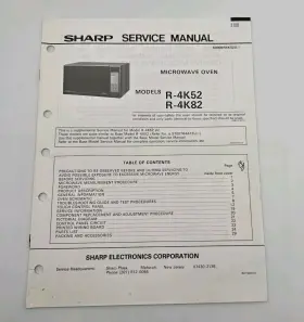 S0009R4K52U SHARP Service Manual Microwave Oven