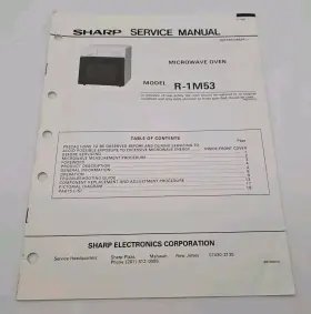 S0107R1M53P SHARP Service Manual Microwave Oven