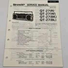 S3521QT-27R SHARP Service Manual Cassette Boombox Bk