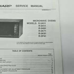 S69M05R5A11 SHARP Service Manual Microwave Oven #2