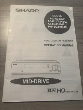 VC-A343U SHARP Vhs Vcr Operation Manual User