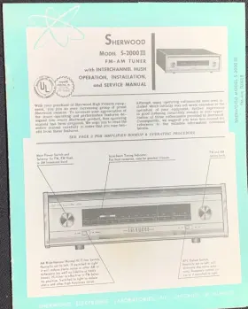 S-2000 SHERWOOD Tuner Owners Service Manual Up Photocopy