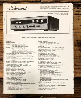 SEL-200 SHERWOOD Receiver Service Manual