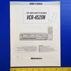 VCR-4520N SHINTOM Vhs Cassette Recorder Owners Manual