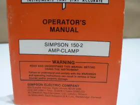 150-2A SIMPSON Manual Amp Clamp Operator #2