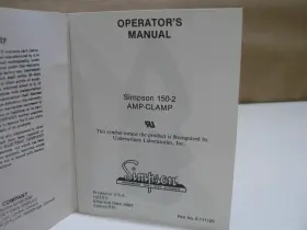 150-2A SIMPSON Manual Amp Clamp Operator #3