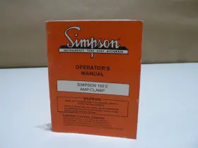 150-2A SIMPSON Manual Amp Clamp Operator