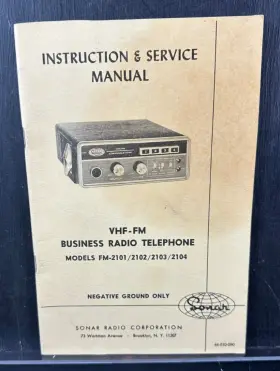 FM-2101 SONAR Manual Radio Vhf