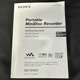 3-266-536-12 SONY Manual Book Md Minidisc Walkman Recorder