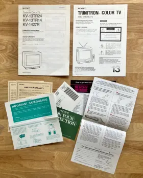 3-751 SONY Trinitron Tv Operating Instruct Manual