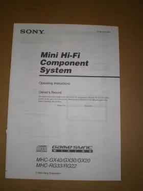 4-239-872-13 SONY Operating Mini Fi Mhc Gx Rg