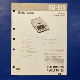 BM-815 SONY Service Manual Paper Repair