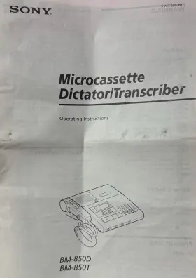 BM-850D SONY Operating Instrucs Microcassette Dictator