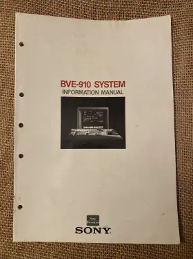 BVE-910 SONY Manual Broadcast