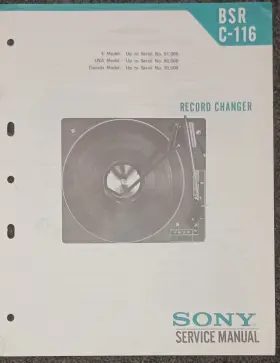 C-116 SONY Bsr Turntable Service Manual
