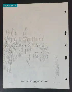 C-141R SONY Bsr Record Changer Turntable Service Manual #2