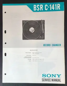 C-141R SONY Bsr Record Changer Turntable Service Manual