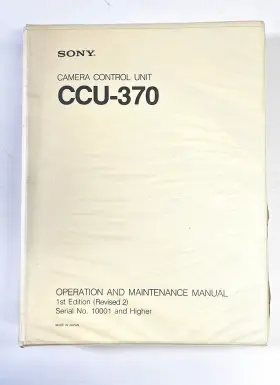 CCU-370 SONY Camera Control Unit Operation Manual
