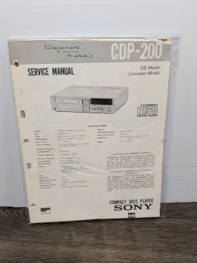 CDP-200 SONY Disc Cd Player Service Manual Repair