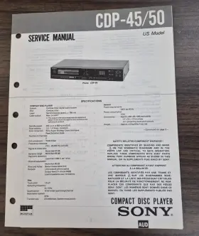CDP-45-50 SONY Disc Player Service Manual