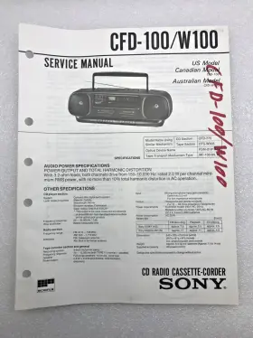 CFD-100-W100 SONY Repair Service Manual Cd Radio Cassette