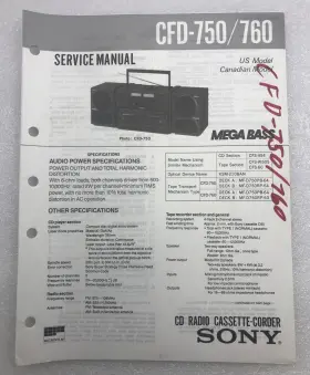 CFD-70-760 SONY Service Manual Cd Radio Cassette Corder