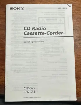 CFD-S28-S38 SONY Cd Radio Cassette Corder Operating