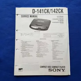 D-141CK-D-142CK SONY Service Manual Paper Repair