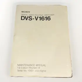DVS-V1616 SONY Digital Video Routing Switcher Manual