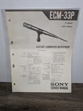 ECM-33P SONY Electret Condenser Microphone Service Manual