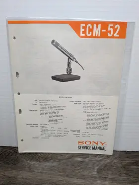 ECM-52 SONY Electret Condenser Microphone Service Manual