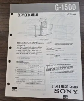 G-1500 SONY Music Service Manual