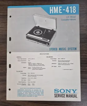 HME-418 SONY Music Service Manual