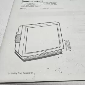 KV-20ERX10 SONY Trinitron Tv Owners Manual #2
