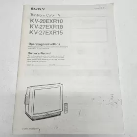KV-20ERX10 SONY Trinitron Tv Owners Manual