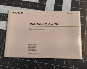 KV-32XBR48 SONY Manual Trinitron Crt Tvs