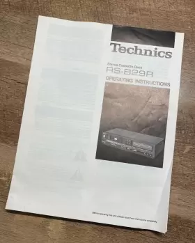 RS-B29R SONY Technics Stereo Cassette Operating Manual