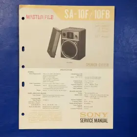SA-10F SONY Service Manual Paper Repair