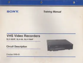 SLV-30HF SONY Vhs Video Recorders Training Manual