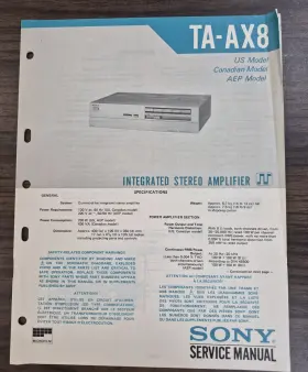 TA-AX8 SONY Amplifier Service Manual