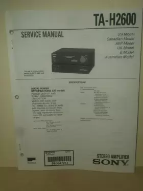 TA-H2600 SONY Service Manual Schematics Stereo Amplifier