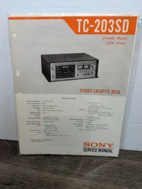 TC-202SD SONY Stereo Cassette Deck Service Manual