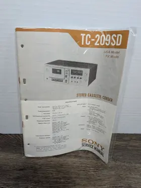 TC-209SD SONY Cassette Player Service Manual Repair